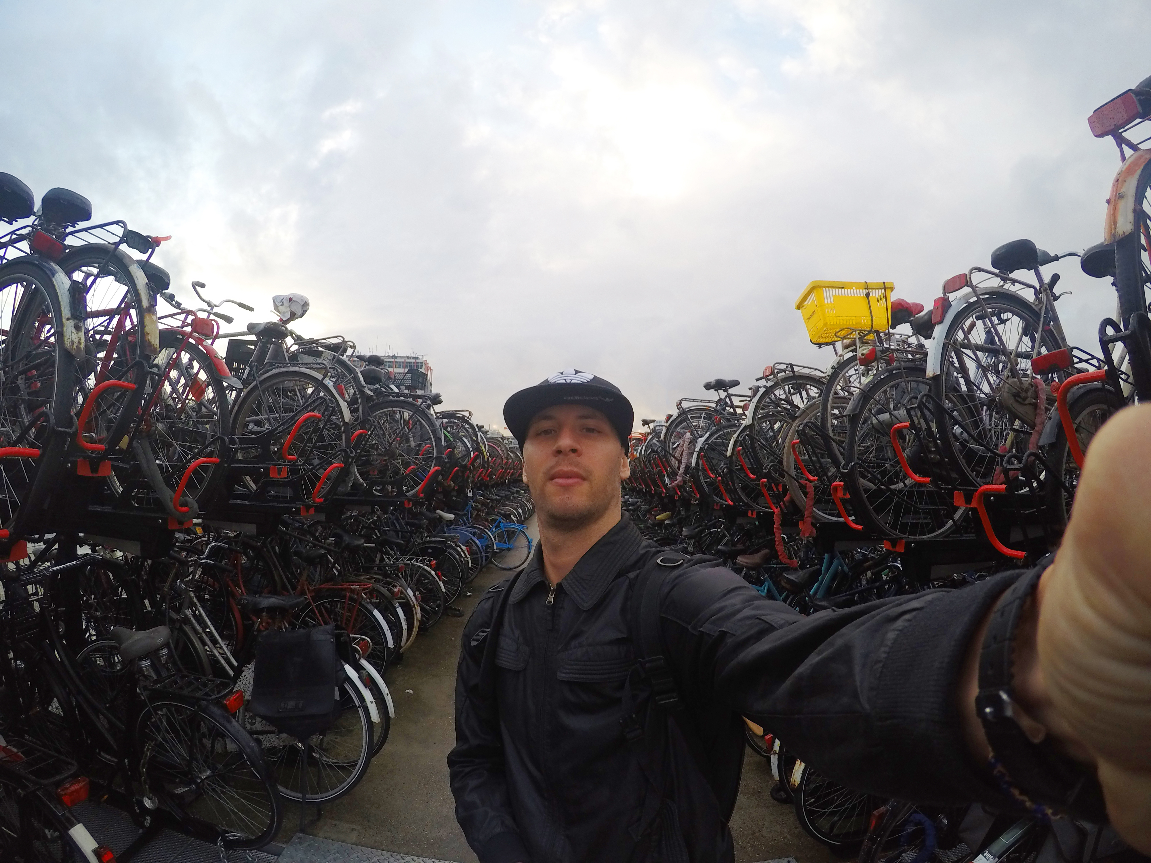 Big George with many bikes in Amsterdam