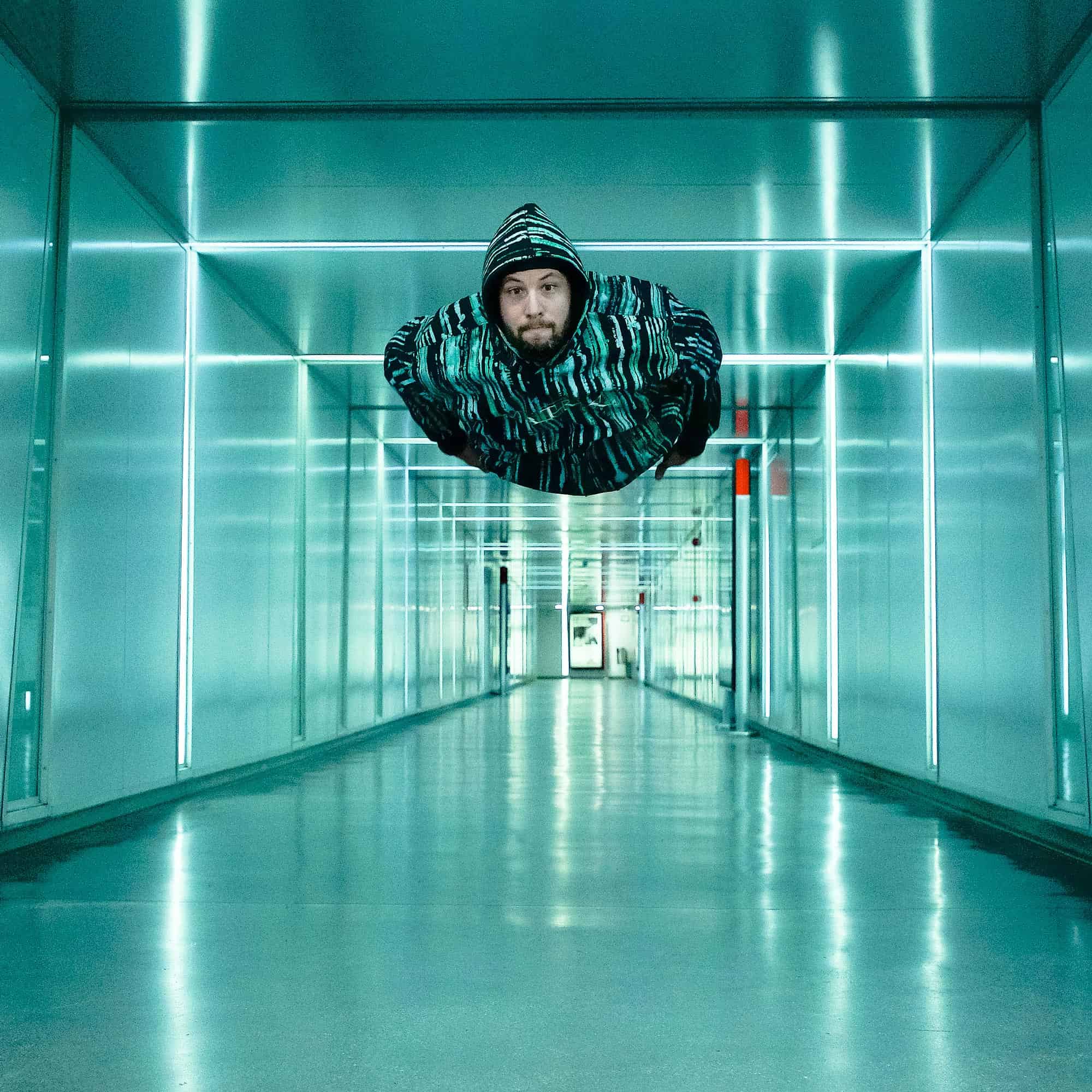 Flying Dance Art Picture on a Space Tunnel