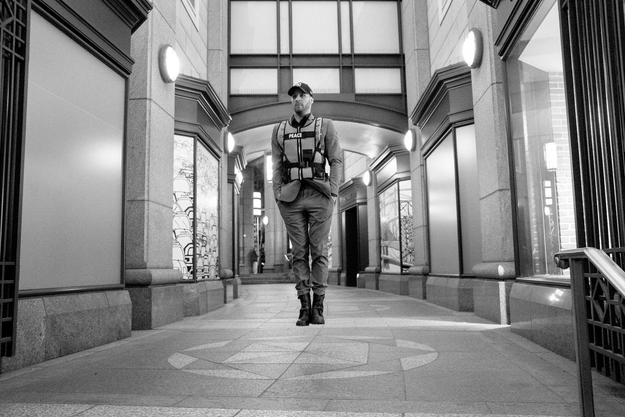 Fashion Futuristic Picture Levitation on New York City